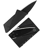 ShineTool 10 Pack Kreditkartenmesser, Kreditkartenformat Klappmesser Faltmesser, Outdoor Edelstahl Griff Taschenmesser Mini Überlebensmesser Survival Messer Schwarz