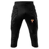 T1TAN 3/4 Torwarthose schwarz- 100% Polyester - Gepolstert an der Hüfte und an den Knien - Optimal für Trainingseinheiten - Größe M