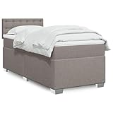 Sufrk Boxspringbett mit Matratze Taupe 90x200 cm Betten Bett Mit Matratze Bett Boxspringbett Schlafzimmer MöBel Stoff - 3285789