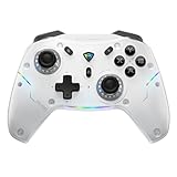 Machenike G5 Pro Gaming Bluetooth Controller für PC/Switch/IOS/Android, Wireless Hall Effect Controller für 6 RGB Lichteffekte, 6-Gyroskop, Turbo Funktion (Weiß)