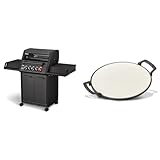 Enders® Gasgrill MONROE PRO 3 SIK TURBO SHADOW, 3-Brenner & SWITCH GRID Pizzastein, Halter aus Gusseisen