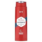 Old Spice Whitewater 3-in-1 Duschgel & Shampoo für Männer (250 ml), Körper-Haar-Gesichtsreinigung Männer, lang anhaltend Frisch, Zitrone, Sandelholz und Amber