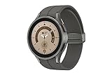 Samsung Galaxy Watch5 Pro, Runde LTE Smartwatch, Wear OS, Outdoor-Fitnessuhr, Fitness-Tracker, 45 mm, Titanium (Deutche Version)