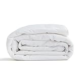 Bettdecke aus 100 % Wolle, Doppelbettgröße, geräuschloser Baumwollbezug, Daunendecke, Temperaturregulierung, atmungsaktiv, bequem für den Sommer, leichte, warme Bettwäsche für einen luxuriösen Schlaf
