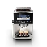 Siemens Kaffeevollautomat EQ900 TQ907D03, App-Steuerung, Full-Touch Display, Barista-Modus, Geräuschreduzierung, bis zu 10 Profile, automatische Dampfreinigung, 2 Bohnenbehälter, 1500 W, edelstahl