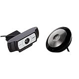 Logitech C930c Webcam 1080P Kamera Videoanruf Recorder & Jabra Speak 710 Konferenzlautsprecher – Unified Communications zertifizierter tragbarer Lautsprecher mit Bluetooth Adapter und USB-Anschluss