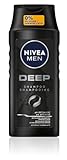 NIVEA MEN Deep Shampoo, Shampoo gegen fettige Haare mit Aktivkohle, revitalisierendes Männer Shampoo für ein langanhaltendes Frischegefühl, veganes Shampoo für Tiefenreinigung (250 ml)