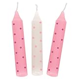 goki 60697 Geburtstagskerzen, gepunktet, 10 cm Ø 1,3 cm, rosa (10er Pack)