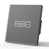 MVAVA Touch Lichtschalter Unterputz, Wlan Smart Lichtschalter Kompatibel mit Alexa/Google Home Work mit Tuya/Smart Life, Glas Alexa Dimmschalter, Neutrale Leitung Benötigt Grau