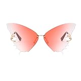 Butterfly UV -Schutz - Rahmenlose Sonnenbrille | Übergroße Brillen Anti-Blend-Brillen Für Frauen, Die Strandurlaub Fahren, Schicke Sommerzubehör Für Outdoor-Festivals Feiertagen Poolside Stilvolle Kle
