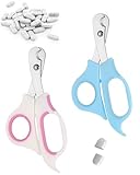 WUNZILO Tablettenteiler Schere Pille Schere Schneider mit Edelstahl Klinge und Ergonomisch Griff für Genau Dosierung von Klein Groß Pille Tablette Vitamine Alten Kinder Haustier Reise Gefallen, 2 pcs