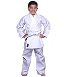 Chikara Karateanzug Kinder weiß, Karate Anzug Jungen, Karate Anzug Mädchen, Karateanzug Kinder Baumwolle, Kampfsportanzug Kinder (140)