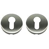 FELGNER Schutzrosette für Profilzylinder (1 Paar) | hochwertige Schlüsselrosette Schieberosette für Profiltüren | runde Form Edelstahl matt