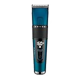 BaByliss Japanese Steel Digital Haarschneider E990E mit 45 Längeneinstellungen durch Drehrad und 8 Kammaufsätzen, kabellos, 160 Minuten Laufzeit, Blau, 1 Stück (1er Pack)