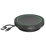 Jabra Speak2 40 tragbare Freisprechlösung, 4 Mikrofone mit Geräuschunterdrückung, 50 mm Breitband-Lautsprecher, Breitband-Audio, mit USB-A und USB-C, für Zoom und Google Meet zertifiziert, Dunkelgrau