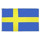 AZ FLAG - Flagge Schweden - 90x60 cm - Schwedische Fahne 60 x 90 Cm Feiner Polyester - Flaggen