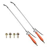 Jonikuper Metall-Gartensprüher 73,7 cm, mit 2 Messing-Steckverbindern mit rutschfestem Gummigriff für 3/8 1/4 Zoll Schläuche Bewässerungsgeräte (2 Set)