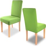 Aibyhauuz grün Stuhlhussen 2er Set, Stretch Stuhlbezug Stretchhusse für Stühle, Waschbar, elastisch und vielseitig einsetzbar für Zuhause, Büro und Hochzeit Party