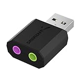 SABRENT USB Externe Soundkarte, USB auf Klinke 3,5mm, Kopfhörer auf Klinke, audio zu USB adapter (AU-MMSA)