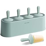 WYOK Popsicle Formen-Set, 4 Stück, Silikon & Kunststoff, Eis am Stiel-Formen, langgestreckt, grün