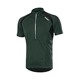 BERGRISAR Herren Radtrikot Fahrradtrikot Kurzarm, Halbem Reißverschluss Rennrad Mountainbike Trikots T Shirt 3+1 Taschen BG060, Armeegrün, X-Large