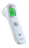 EUROPAPA Fieberthermometer für Baby Kinder Erwachsene, Infrarot Stirnthermometer mit Fieberalarm, °C/°F Schalter, 30-facher Messwertspeicher (Blau)