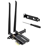 WiFi 6E 5400Mbps PCIe WLAN Karte mit Bluetooth 5.3, Intel WiFi 6E AX210 Chipsatz, Tri-Bands (6GHz/5GHz/2,4GHz) WLAN Netzwerkkarte Adapter für Windows 11/10(64bit)