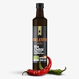 OELESTO® BIO Chili Öl kaltgepresst Rapsöl [NATIV] - Würzöl Chiliöl feurig intensiv - Chilli Oil mühlenfrisch Pizzaöl - Salatdressing Salatöl - Würzen von Dips, Quark, Grillgut, Nudeln, Suppen & Reis