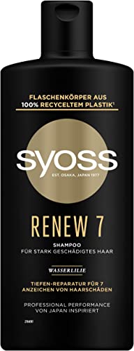 Syoss Shampoo Renew 7 (440 ml), Haarshampoo für vielfach geschädigtes Haar, Hair Repair Shampoo hilft bei 7 Arten von Haarschäden, Formel mit Amino-Komplex & Wasserlilie