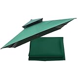 LIGUOYI Ersatz Stoff Sonnenschirm Für Terrasse 250cm 300cm Quadratisch Ampelschirm Ersatz Stoff, Einfacher Wechsel UV-Schutz Polyester Wasserabweisend Belüftung Für Terrassenschirm(Green,250cm)