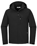 33,000ft Softshelljacke für Herren Wasserdicht Winterjacke Winddicht Warme Fleece Gefüttert Windbreaker Funktionsjacke Outdoorjacke für Wandern Fahrrad Camping Schwarz XL