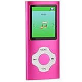 MP3-Player Unterstützt 64G TF-Karte, Tragbarer HiFi-Musikplayer mit Diktiergerät, UKW-Radio, Fotobetrachter, E-Book-Player, MP3-Player für Kindergeschenke, Studenten (Rosa)