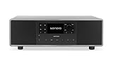 sonoro Primus Internetradio mit Bluetooth (Spotify, Deezer, Podcasts, FM/UKW, DAB Plus, WLAN, AUX-In, Holzgehäuse) Stereoanlage Chalk Grey
