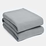 Tony's Textiles Fleecedecke - Überwurf für Sofa, Bett, Sessel - einfarbig - besonders weich - Grau