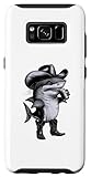 Hülle für Galaxy S8 Lustiger Vintage-Cowboy-Hai, trinkt Kaffee, Fischliebhaber