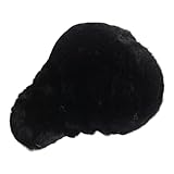 Naturasan Fahrradsattel Lammfell Bezug Fahrradsattelüberzug aus Merino Lammfell, Schaffell Fahrrad Warmer Winter Sitzbezug (Schwarz, 27 x 24,5 cm (Size S))