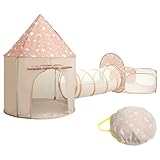 Kinderzelt Indoor mit Krabbeltunnel Pop Up Bällebad Kinder Faltbar mit Aufbewahrungstasche Spielzelt Kinder Indoor für Kindergartenaktivitäten Picknicks Familienfeiern Geburtstagsfeiern