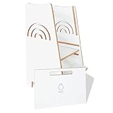 GUGI - Lernturm Für Kinder Ab 1 Jahr Größe M 40x40x85 cm - Multifunktionaler Hocker Aus Holz - Weißer Tritthocker Zum Lernen Und Spielen Im Innenbereich - Learning Tower, Regenbogen-Edition