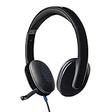 Logitech H540 Kopfhörer mit Mikrofon, Stereo-Headset, Verstellbares Mikrofon mit Rauschunterdrückung, Integrierte Equalizer, Bedienelemente am Ohr, Stummschaltungsanzeige, USB-Anschluss - Schwarz