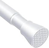 AIZESI 1 Stück Gardinenstange ohne Bohren 70-120cm Teleskopstange Vorhang Verstellbare Gardinenstange Vorhangstange Klemmstange Duschvorhangstange Vorhangstange ohne Bohren Weiß (Durchmesser 22mm)
