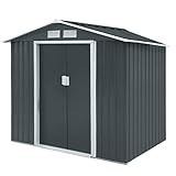 SVITA S100 XL Metall Gerätehaus Verschiedene Größen Geräteschuppen Garten Schuppen Gartenhaus Farbwahl (Grau)