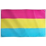 Runesol Pansexual Flagge, 91x52cm (3ft x 5ft), 4 Ösen, Omnisexualität Flagge, LGBT Flagge, Premium-Fahnen für drinnen und draußen, lebendige Farben