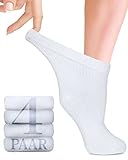 Fiera Besa Diabetiker Socken Damen mit Lycra, 4 Paar, Knöchelhoch Bambus Socken, Superweiche, Dünne und ohne Naht Bambussocken für den Alltag, 35-38 und 39-42 mit 18 Farben (39-42, Weiß)