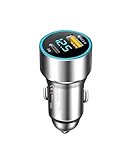 Car Charger 1pc Metall PD Auto Ladegerät Doppel USB Digital Display Schnelle Lade QC 3,0 Alle-Modell Allgemeine Retractable Car Charger(CH28silver)