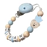 personalisiertes baby geschenk mit Namen personaliertesgeschenk mit Namen für Mädchen oder Junge Baby Geschenk personalisiert zur Geburt & Taufe mehrere Modelle (Bär Krone Blau)