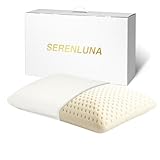 SerenLuna Talalay Premium-Latex-Kissen, abnehmbarer Baumwollbezug, Latex-Bettkissen zum Schlafen (mittelfest, Queen-Size)
