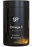 SP7® Omega 3 Fischölkapseln - 365 Kapseln Geschmacksneutral - HOCHDOSIERT reich an EPA und DHA in Triglycerid-Form - 1000mg Fischöl aus nachhaltigem Fischfang - Laborgeprüft (1er Pack)