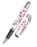 Online Füller College Cherry Blossom, Tinten-Füller für Rechtshänder, ergonomisches Griffstück, hochwertige Iridium-Feder medium, Standard-Tintenpatronen, inkl. Kombipatrone 1 Stück (1er Pack)