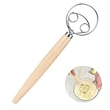 Dänischer Schneebesen änischer Teigbesen Teigbesen Teigmischer Edelstahl Teigknetkopf Aus Rostfreiem Stahl Teigkneter, Mit Langem Griff als Brotbackzubehör, Ideal zum Kochen