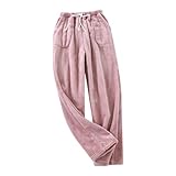 Fleece-Schlafanzug für Damen, flauschig, Loungewear, Winter, warm, Flanell, Nachtwäsche, verdickte Loungewear, lockere Schlafanzüge, gemütliche Nachtwäsche, Homewear Sets für Frauen, Nachtwäsche